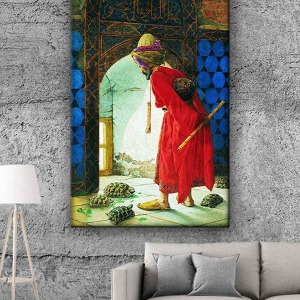DÜNYACA ÜNLÜ KAPLUMBAĞA TERBİYECİSİ KANVAS TABLO