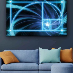 DEKORATİF MAVİ ALTINORAN KANVAS TABLO